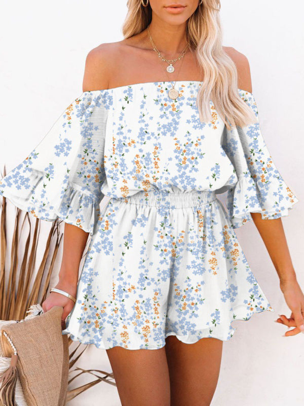 Blue Zone Planet |  New splicing short-sleeved loose-fitting solid-color chiffon jumpsuit BLUE ZONE PLANET