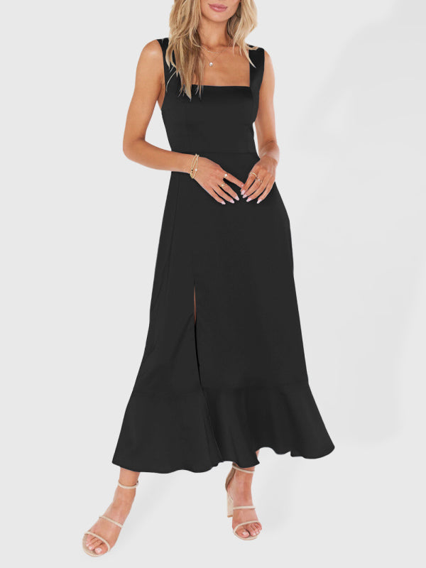 Elegant and Fashionable Commuter Slit French High-end Sense Dress kakaclo