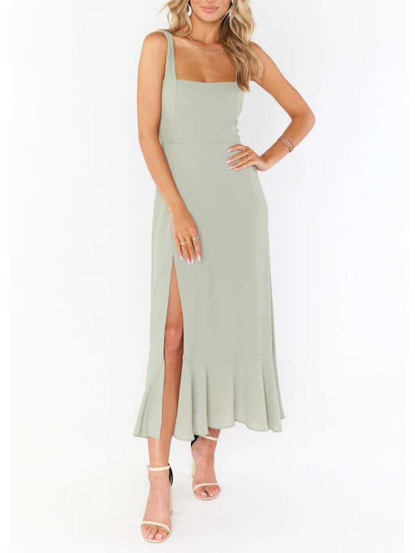 Elegant and Fashionable Commuter Slit French High-end Sense Dress kakaclo