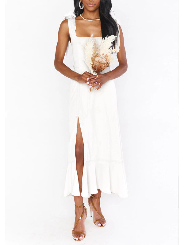 Elegant and Fashionable Commuter Slit French High-end Sense Dress kakaclo