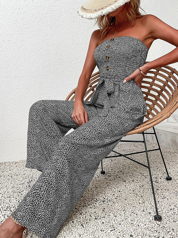 New European and American women's holiday leopard print one-piece jumpsuit kakaclo