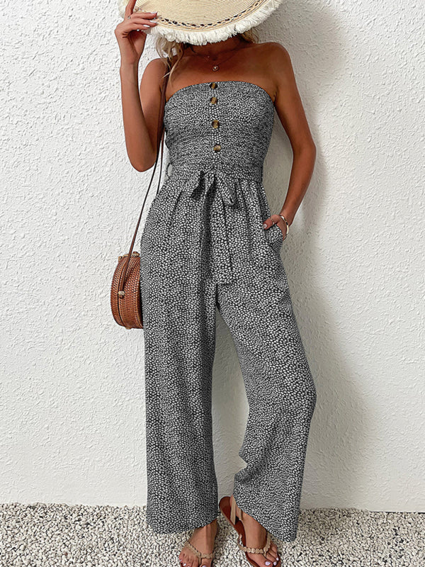 New European and American women's holiday leopard print one-piece jumpsuit kakaclo