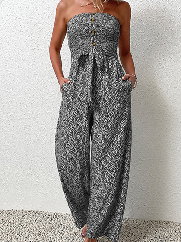 New European and American women's holiday leopard print one-piece jumpsuit kakaclo