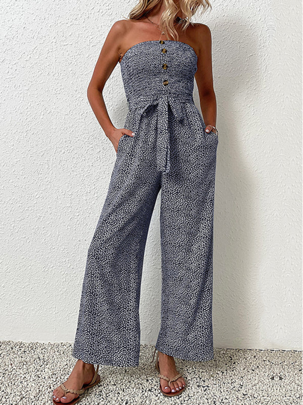 New European and American women's holiday leopard print one-piece jumpsuit kakaclo