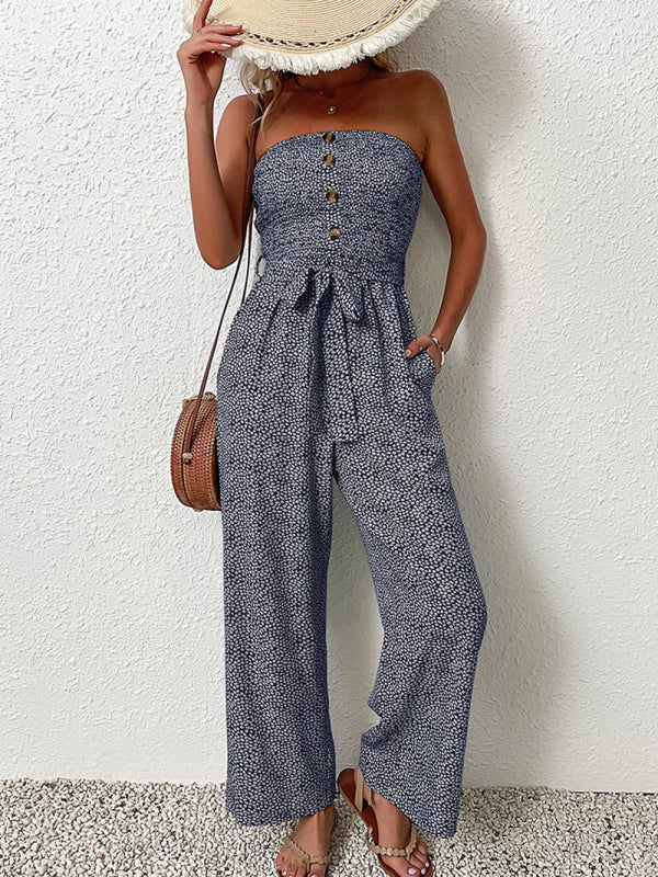 New European and American women's holiday leopard print one-piece jumpsuit kakaclo
