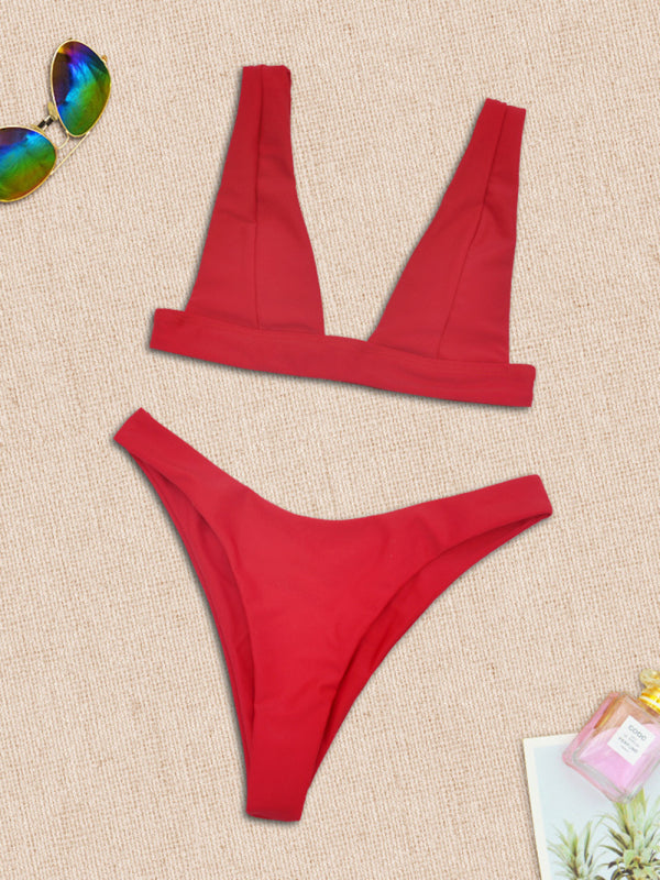 Blue Zone Planet |  push up deep V bikini set BLUE ZONE PLANET