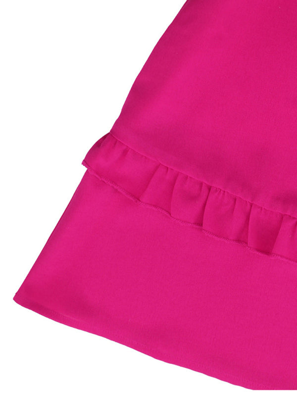 Woven V-Neck Bandage Cake Skirt Dress kakaclo