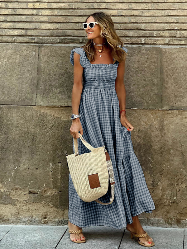 cute summer swing dresses Women's Vintage Sleeveless Solid Floral Ruched Summer Cute Flowy Swing   Belle Poque Offcial