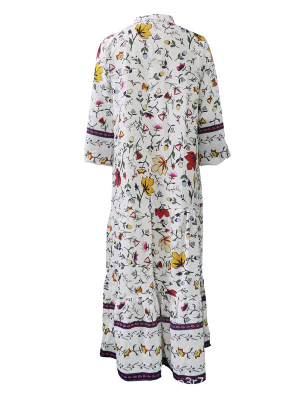 Blue Zone Planet |  Women's Printed Bohemian Long Dress kakaclo