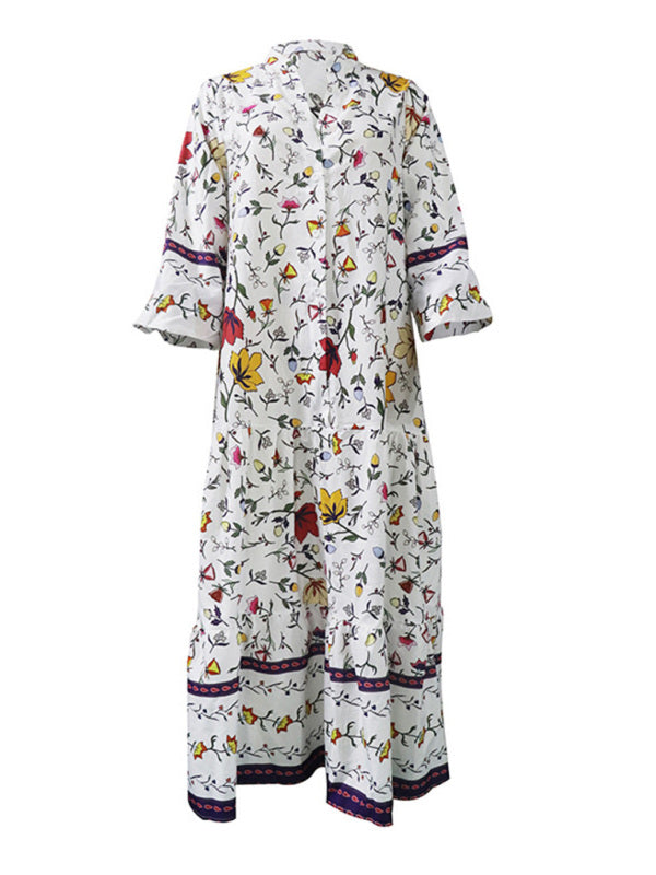 Blue Zone Planet |  Women's Printed Bohemian Long Dress kakaclo