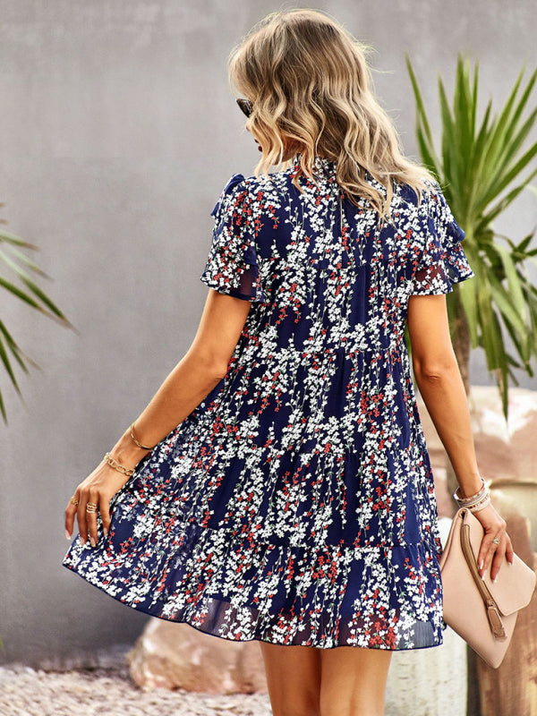 Women's Woven Printed Bohemian Dress-TOPS / DRESSES-[Adult]-[Female]-2022 Online Blue Zone Planet