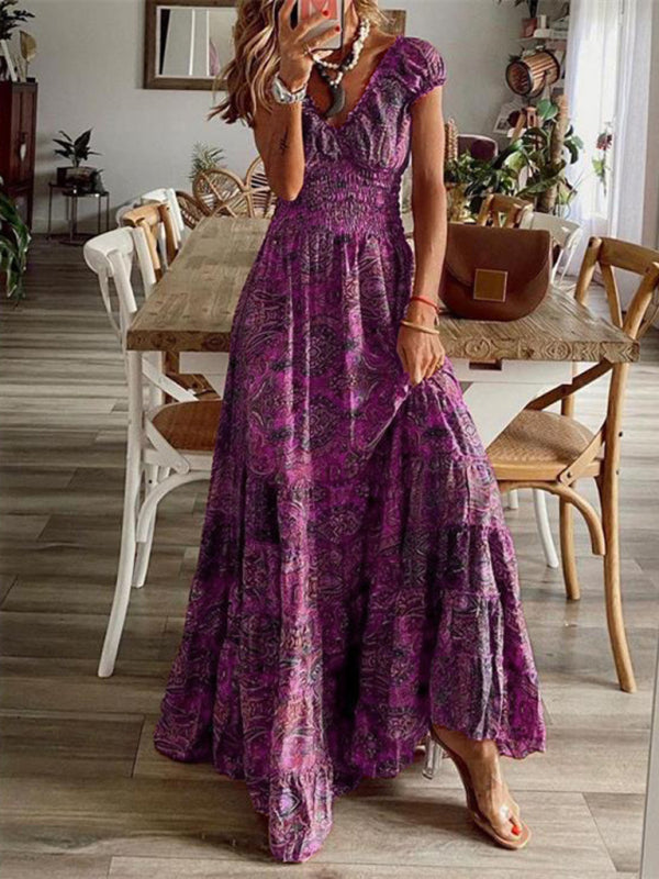 swinging floral maxi dress Blue Zone Planet | Pam's Bohemian High Waist Swing this flowy summer dress Dresses Sale Matalan Ladies Rhode Island Size:Asia M 47-54kg