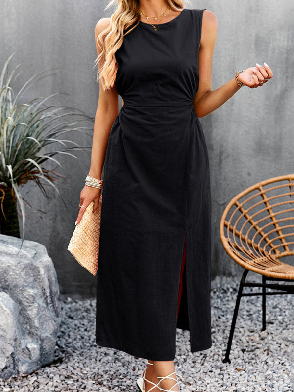 Blue Zone Planet |  Summer Temperament Waistless Long Sleeveless Sundress BLUE ZONE PLANET