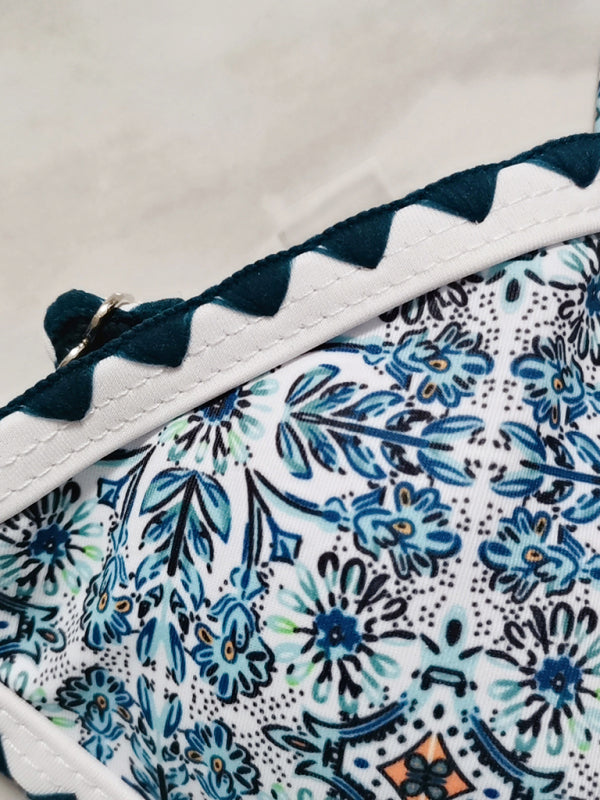 Blue Zone Planet |  bikini split swimsuit digital printing crochet split swimsuit BLUE ZONE PLANET