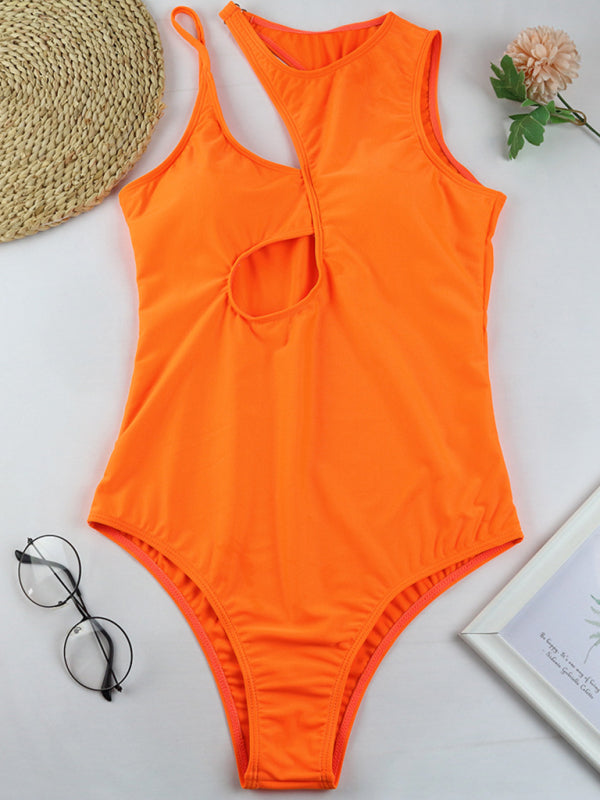 Blue Zone Planet |  Hollow multicolor one shoulder sexy swimsuit women kakaclo