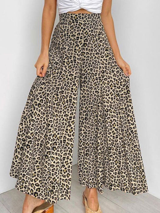 Emily's Leopard Print Wide-Leg Pants kakaclo