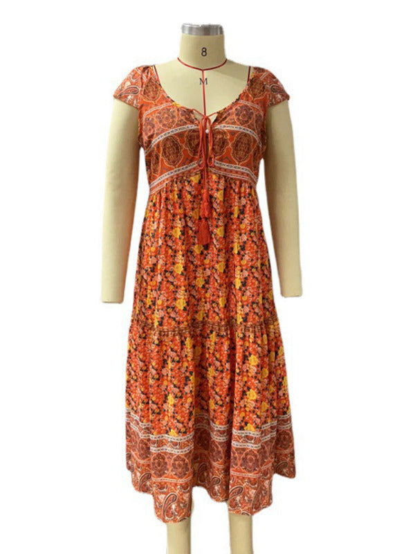 Blue Zone Planet |  Women's Bohemian Print Resort Dress kakaclo