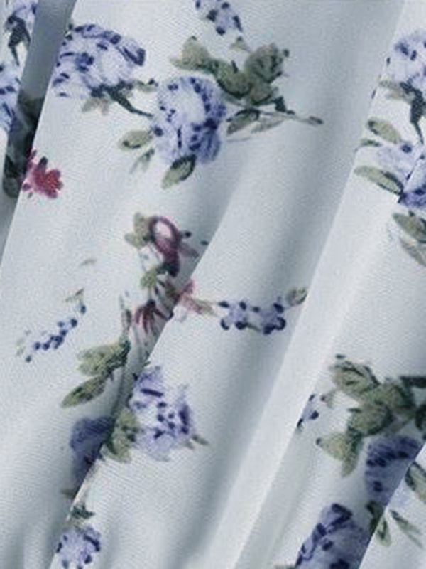 Blue Zone Planet |  Waist slimming hot girl square neck floral skirt BLUE ZONE PLANET