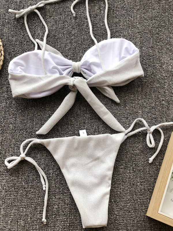 Blue Zone Planet |  Sexy three-point purple bikini women's strappy push-up swimsuit BLUE ZONE PLANET