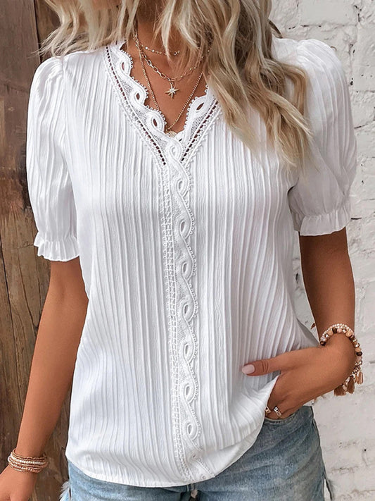 Summer holiday fashion hollow short-sleeved shirt kakaclo