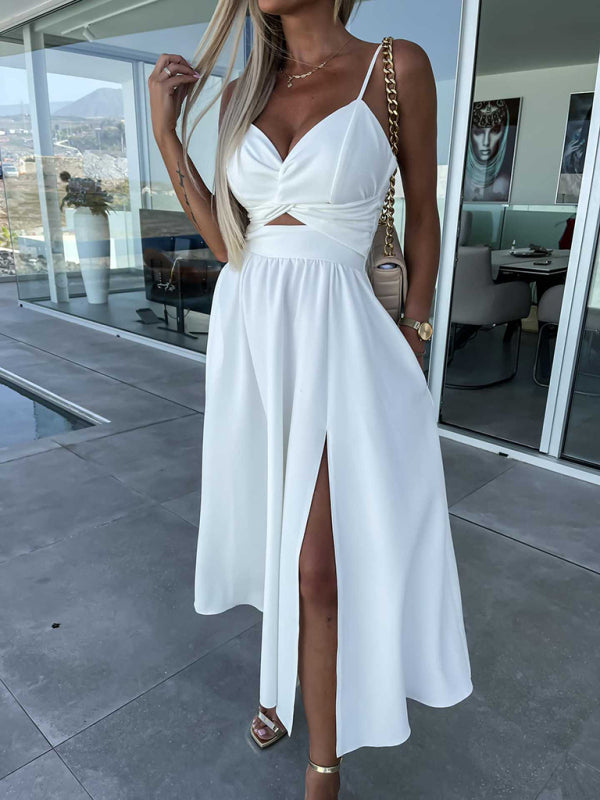 Blue Zone Planet |  Women's Woven Sexy Suspender Fashion Ladies Dress Dress kakaclo