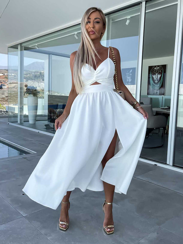 Blue Zone Planet |  Women's Woven Sexy Suspender Fashion Ladies Dress Dress kakaclo