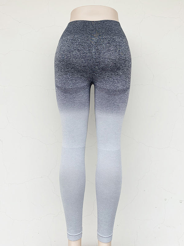 Elastic High-Waist Gradient Slimming Yoga Pants kakaclo