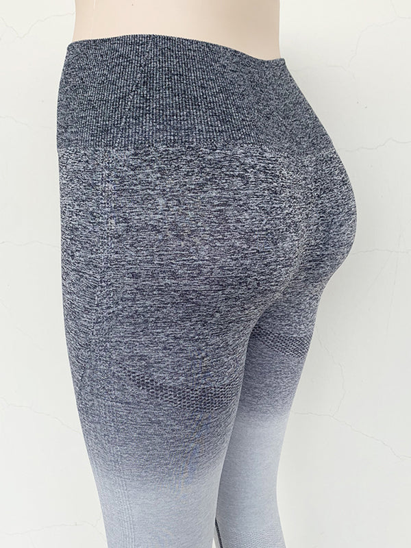 Elastic High-Waist Gradient Slimming Yoga Pants kakaclo