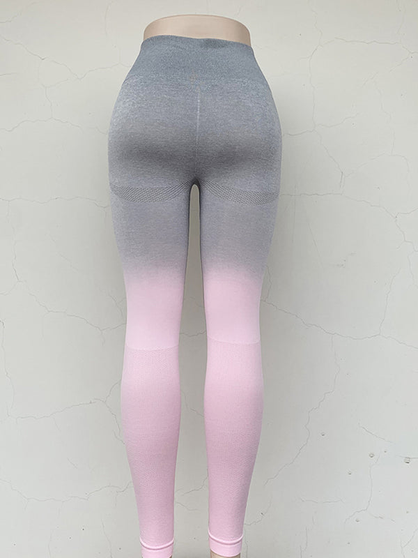 Elastic High-Waist Gradient Slimming Yoga Pants kakaclo
