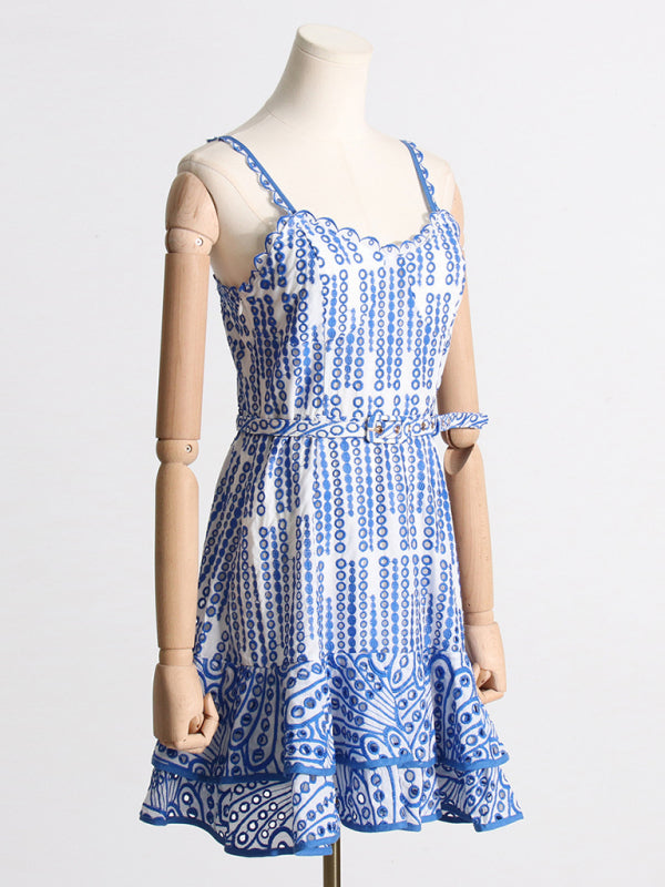 Blue Zone Planet | sexy sling ruffle dress waist temperament short skirt kakaclo
