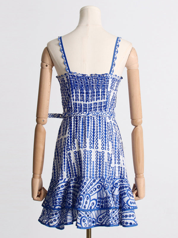 Blue Zone Planet | sexy sling ruffle dress waist temperament short skirt kakaclo