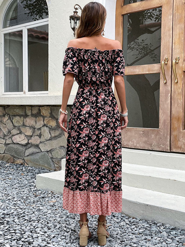 Blue Zone Planet |  style one-neck print dress BLUE ZONE PLANET