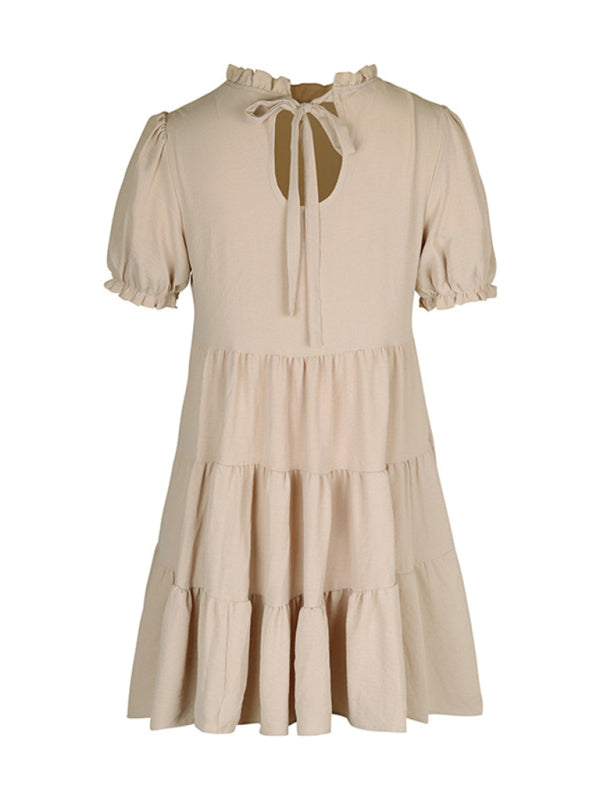 Blue Zone Planet |  multilayer pleated loose puff sleeve dress BLUE ZONE PLANET