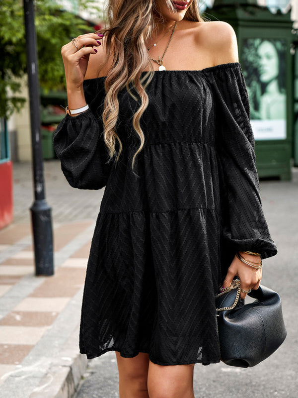 Elegant long sleeve waist dress-TOPS / DRESSES-[Adult]-[Female]-2022 Online Blue Zone Planet