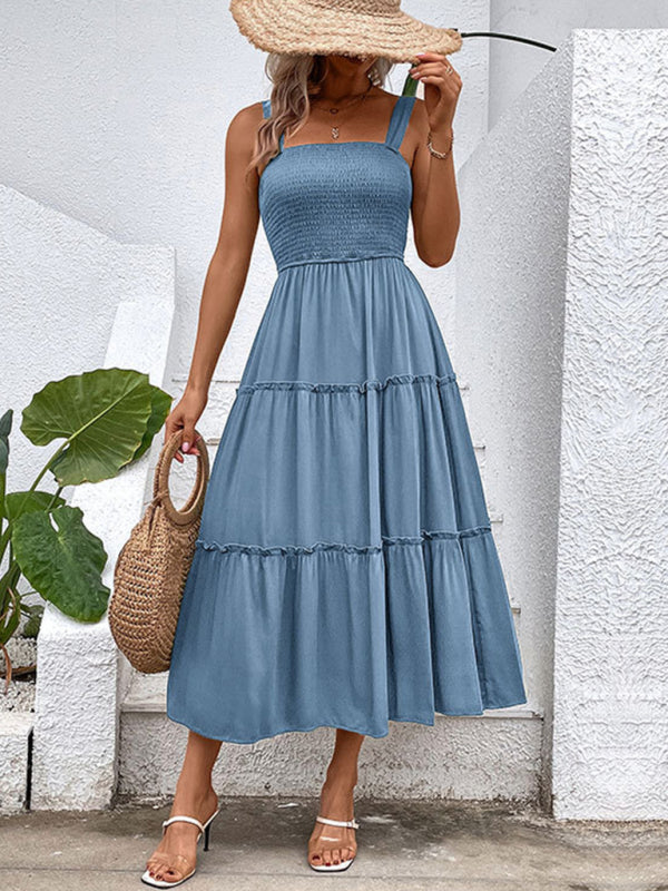 Blue Zone Planet | fashion solid color strapless sleeveless dress kakaclo