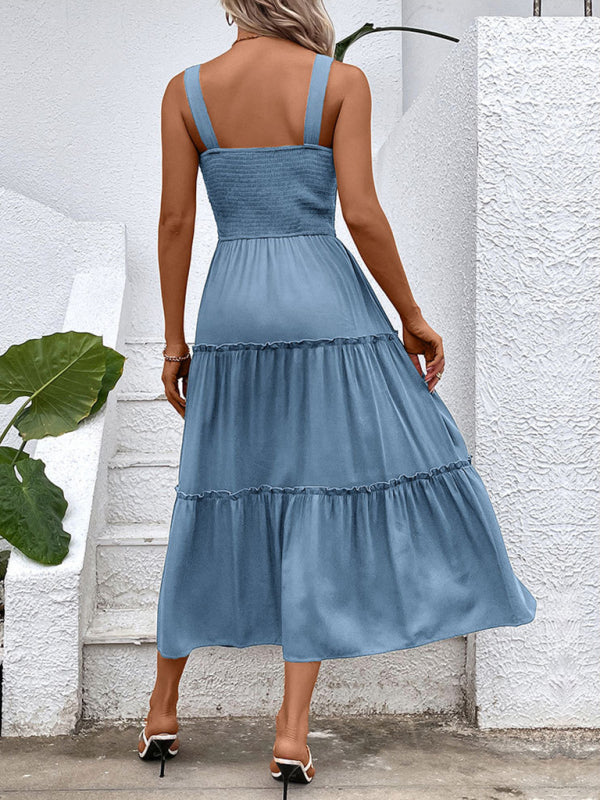 Blue Zone Planet | fashion solid color strapless sleeveless dress kakaclo