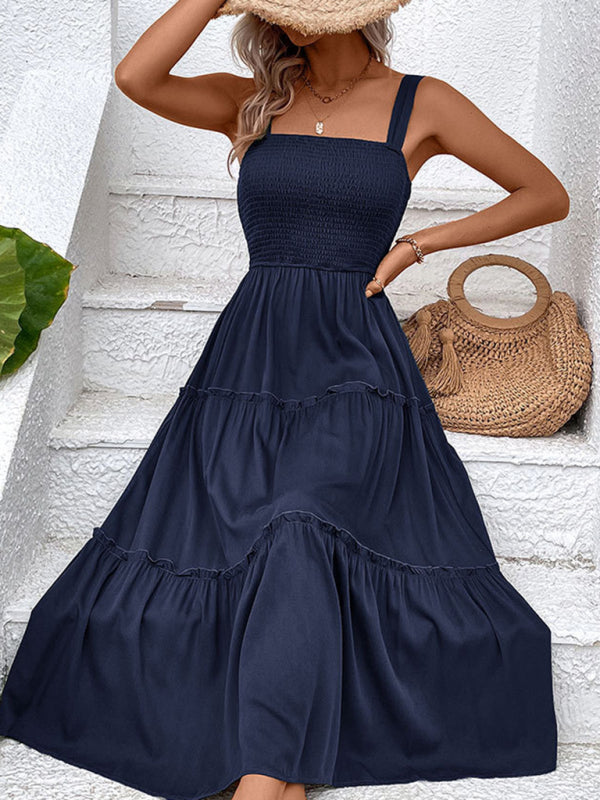 Blue Zone Planet | fashion solid color strapless sleeveless dress kakaclo