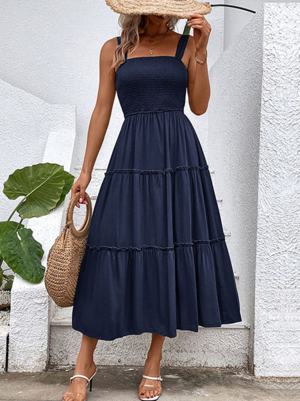 Blue Zone Planet | fashion solid color strapless sleeveless dress kakaclo