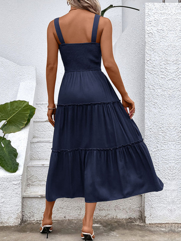 Blue Zone Planet | fashion solid color strapless sleeveless dress kakaclo
