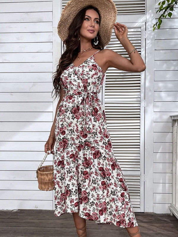 Blue Zone Planet |  Mid-Length Floral Sling Dress BLUE ZONE PLANET