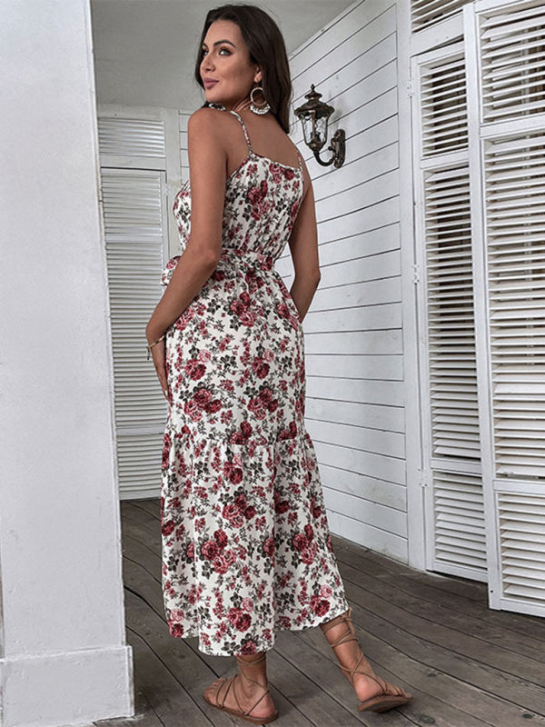 Blue Zone Planet |  Mid-Length Floral Sling Dress BLUE ZONE PLANET