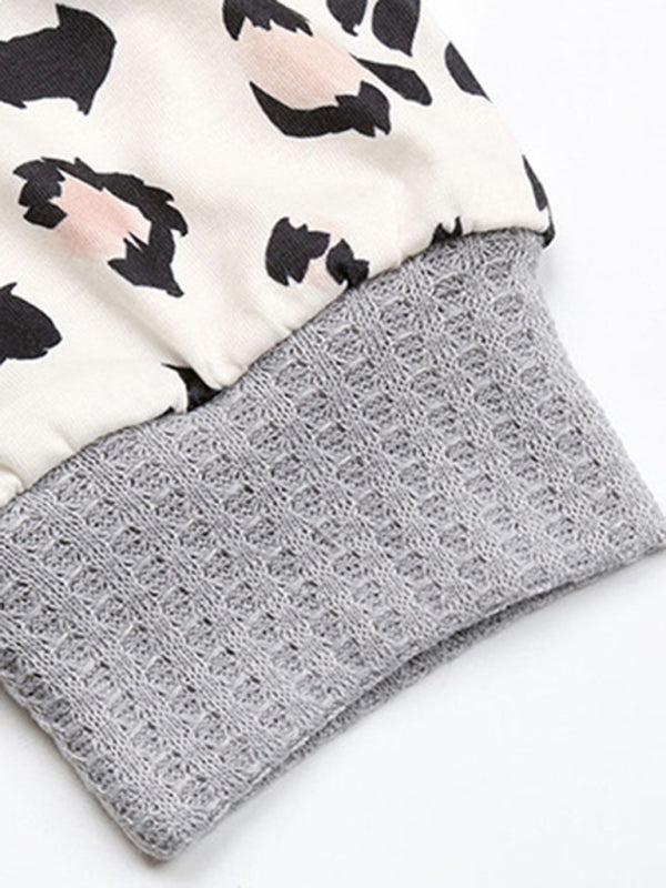 long sleeve leopard print knit top BLUE ZONE PLANET