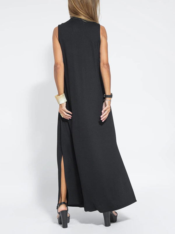 Blue Zone Planet | solid color pullover V-neck dress BLUE ZONE PLANET