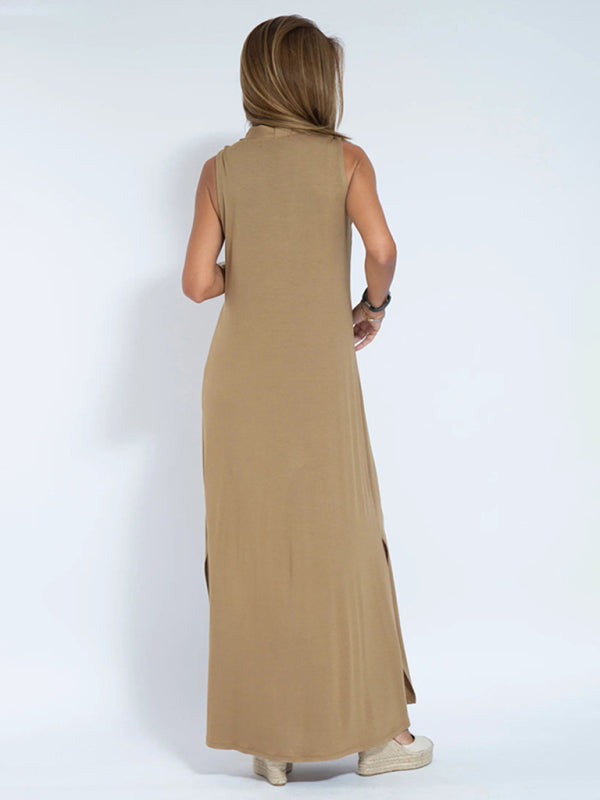 Blue Zone Planet | solid color pullover V-neck dress BLUE ZONE PLANET