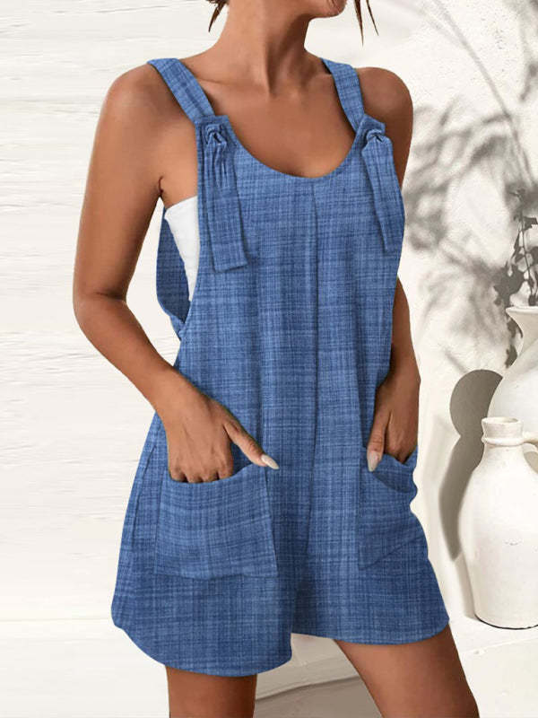 Blue Zone Planet |  Women's new casual fashion suspenders shorts jumpsuit overalls kakaclo
