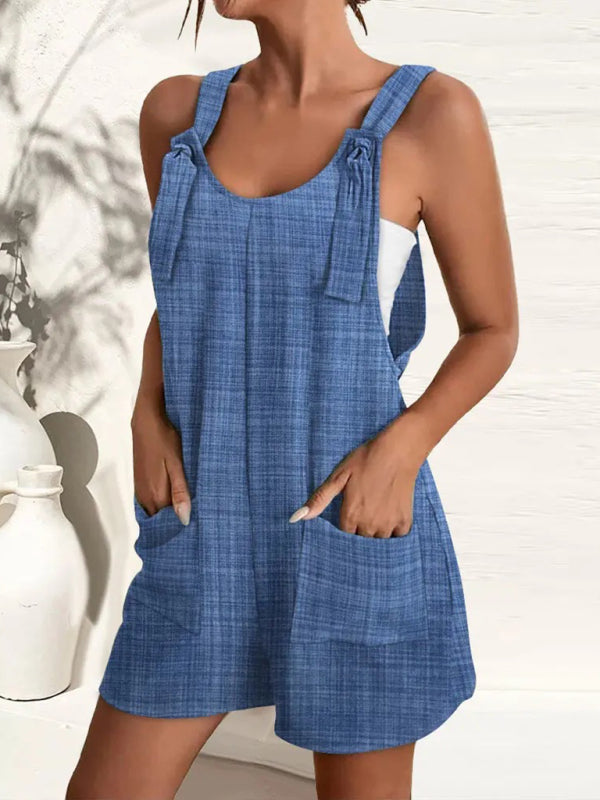 Blue Zone Planet |  Women's new casual fashion suspenders shorts jumpsuit overalls kakaclo