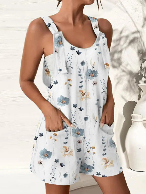 Blue Zone Planet |  Women's new casual fashion suspenders shorts jumpsuit overalls kakaclo