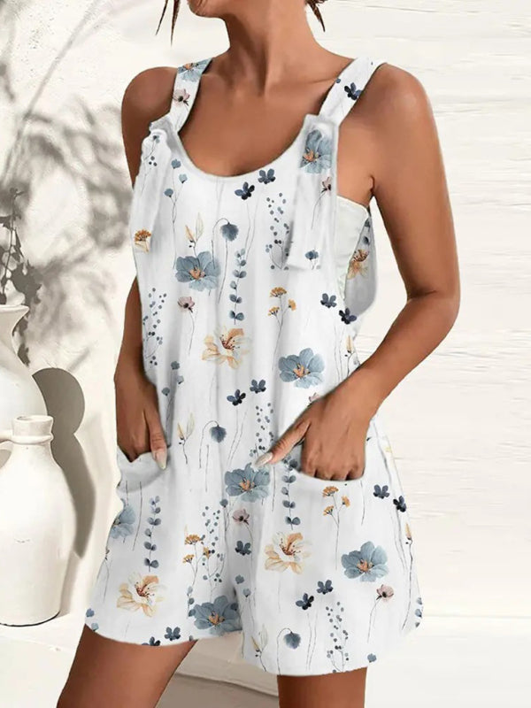 Blue Zone Planet |  Women's new casual fashion suspenders shorts jumpsuit overalls kakaclo
