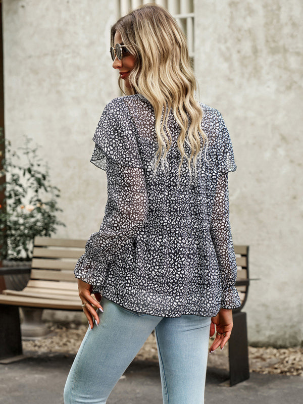 Blue Zone Planet |  Floral Shirt Commuter Long Sleeve Top BLUE ZONE PLANET