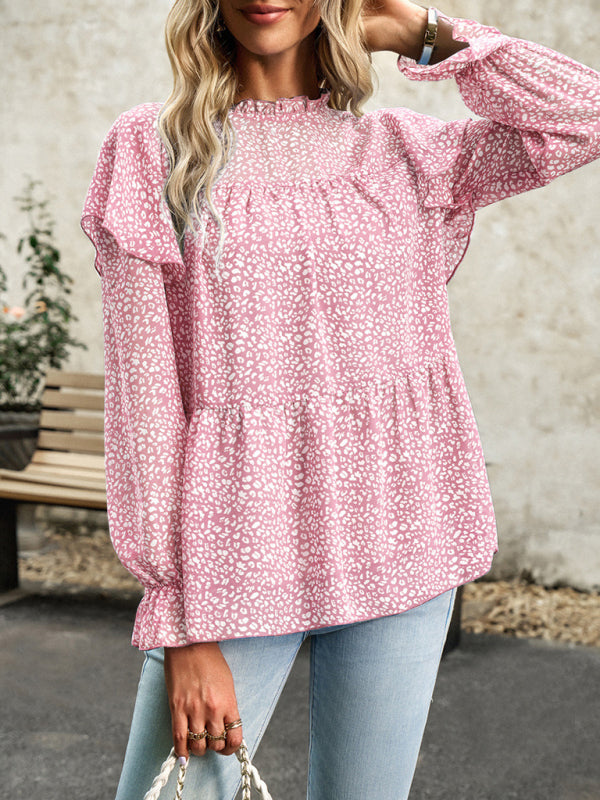Blue Zone Planet |  Floral Shirt Commuter Long Sleeve Top BLUE ZONE PLANET